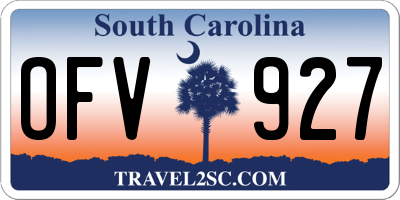 SC license plate OFV927