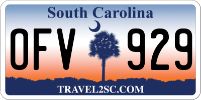 SC license plate OFV929