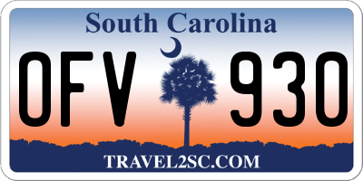 SC license plate OFV930