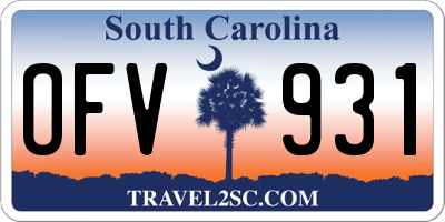 SC license plate OFV931