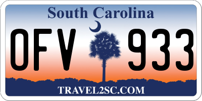 SC license plate OFV933
