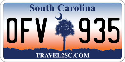 SC license plate OFV935