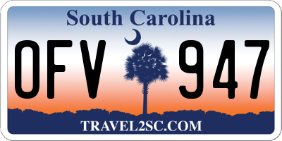 SC license plate OFV947