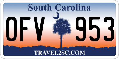 SC license plate OFV953