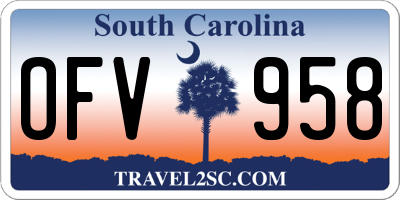 SC license plate OFV958