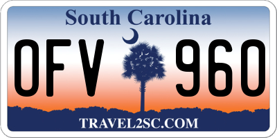 SC license plate OFV960