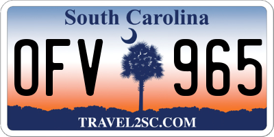 SC license plate OFV965
