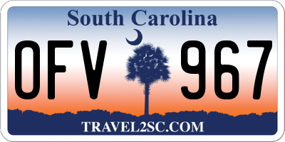 SC license plate OFV967