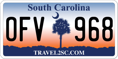 SC license plate OFV968
