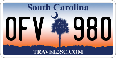 SC license plate OFV980