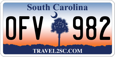 SC license plate OFV982
