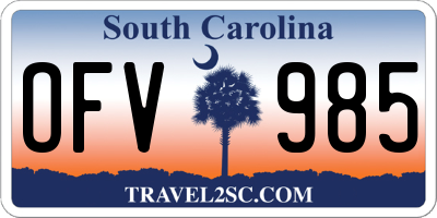 SC license plate OFV985