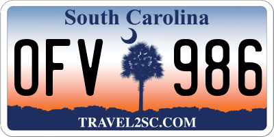 SC license plate OFV986