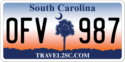 SC license plate OFV987