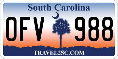 SC license plate OFV988