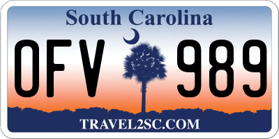 SC license plate OFV989