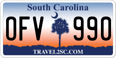 SC license plate OFV990
