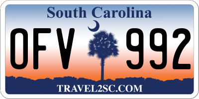SC license plate OFV992