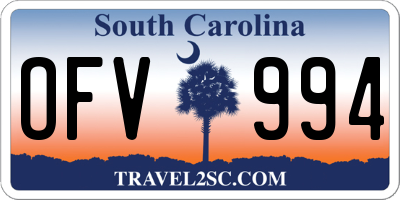 SC license plate OFV994