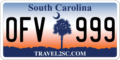 SC license plate OFV999