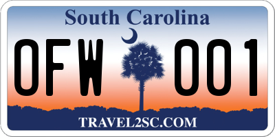 SC license plate OFW001