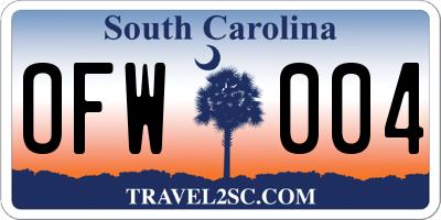 SC license plate OFW004