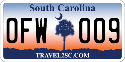 SC license plate OFW009