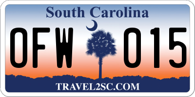 SC license plate OFW015