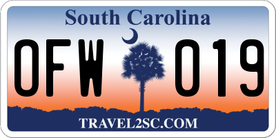 SC license plate OFW019