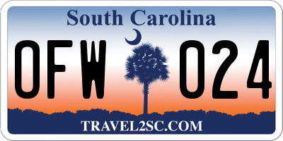 SC license plate OFW024