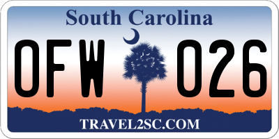 SC license plate OFW026