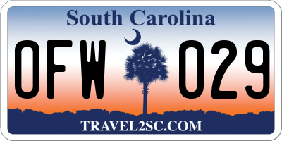 SC license plate OFW029