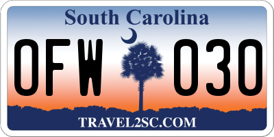 SC license plate OFW030