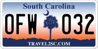 SC license plate OFW032