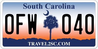 SC license plate OFW040