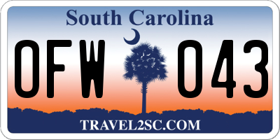 SC license plate OFW043