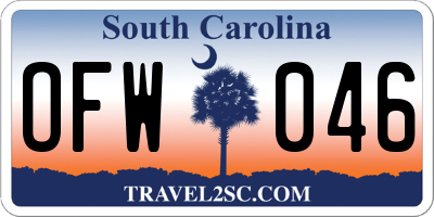 SC license plate OFW046