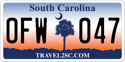 SC license plate OFW047