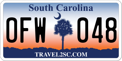 SC license plate OFW048