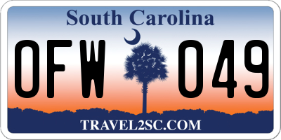 SC license plate OFW049