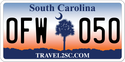 SC license plate OFW050
