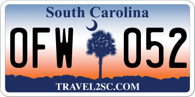 SC license plate OFW052
