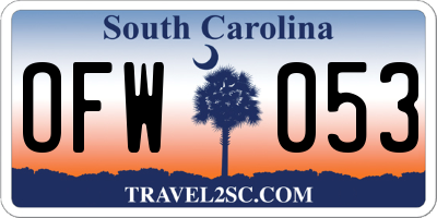 SC license plate OFW053