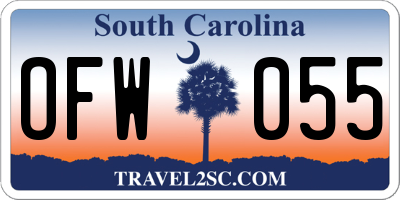 SC license plate OFW055