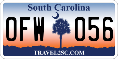 SC license plate OFW056
