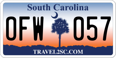 SC license plate OFW057