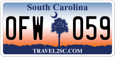 SC license plate OFW059