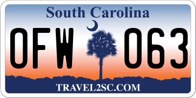 SC license plate OFW063