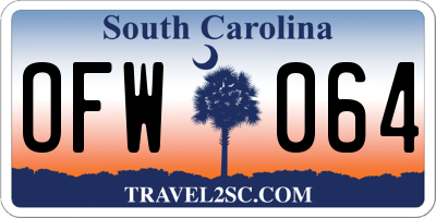 SC license plate OFW064