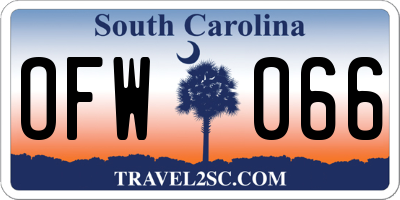 SC license plate OFW066